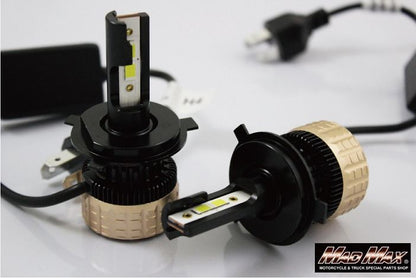 LED Headlights LX H4 Hi/Lo Selectable 6000K 5500LM 2-Piece Set Universal (12V/24V Compatible)