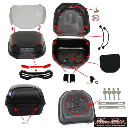 リアボックス リーベン トップケース シルバー 40L 汎用