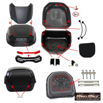 リアボックス リーベン トップケース マットブラック 40L 汎用