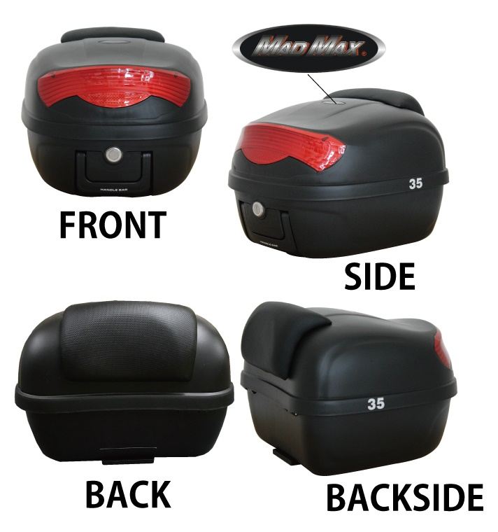 リアボックス M-BOX バックレスト付 ブラック/リフレクターブラック 29L 汎用