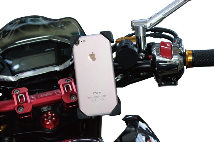 ハンドルバーホルダー セカンドバー ハンドルクランプ横型タイプ ブラック 106mm 汎用