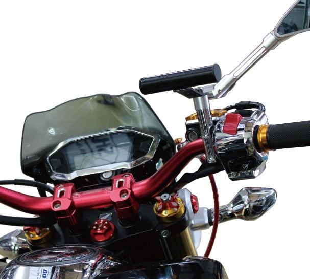 ハンドルバーホルダー セカンドバー ミラークランプタイプ ブラック 106mm 汎用