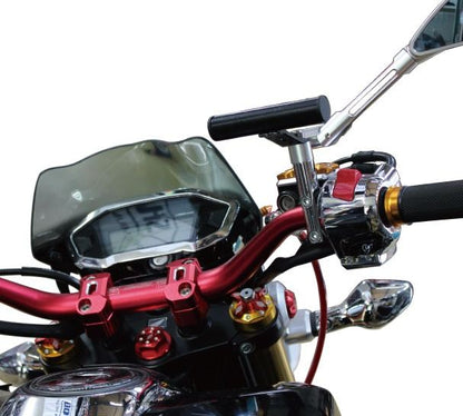 ハンドルバーホルダー セカンドバー ミラークランプタイプ ブラック 106mm 汎用