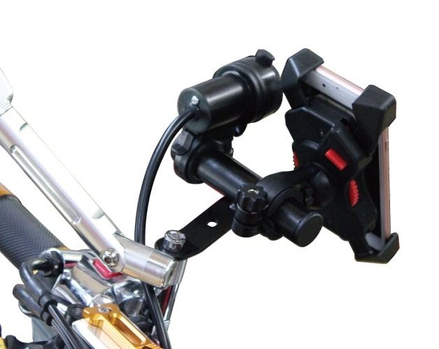 ハンドルバーホルダー セカンドバー ミラークランプタイプ ブラック 106mm 汎用