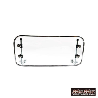 Windshield, Short Type, Clear/Chrome, 172mm (H) x 403mm (W) x 3mm (T), Universal