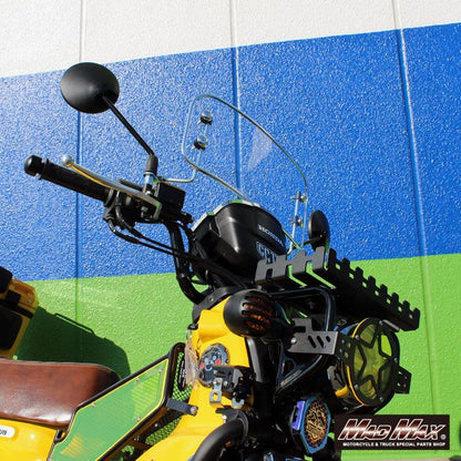 Windshield, Short Type, Clear/Chrome, 172mm (H) x 403mm (W) x 3mm (T), Universal