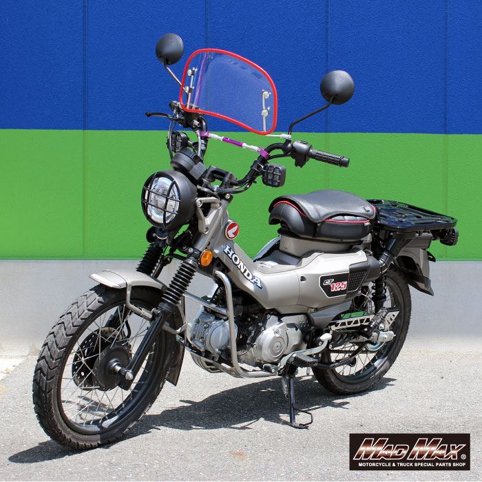 風防ミドルサイズ クリア/レッド 縦225×横415×厚み3mm 汎用