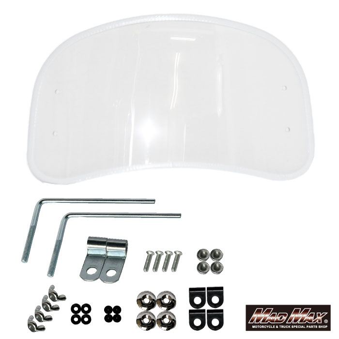 風防ミドルサイズ クリア/ホワイト 縦225×横415×厚み3mm 汎用