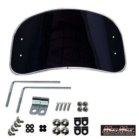 風防ミドルサイズ スモーク/メッキ 縦225×横415×厚み3mm 汎用