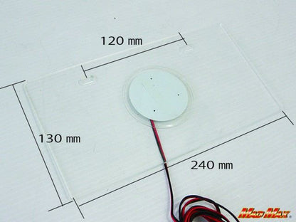 LED Acrylic License Plate Frame for Motorcycles, Red Illumination, H130 x W240mm, Universal (12V)