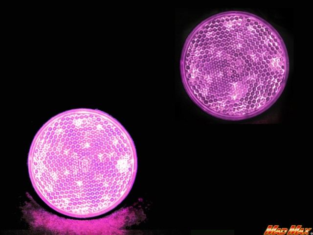 LED Round Reflector, Purple, 59mm Diameter, Set of 2, Universal (for 12V)
