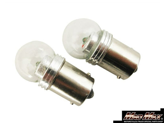 G18電球タイプ(BA15S) 高輝度LEDバルブ シングル ブルー発光 2個セット 汎用(12V用)