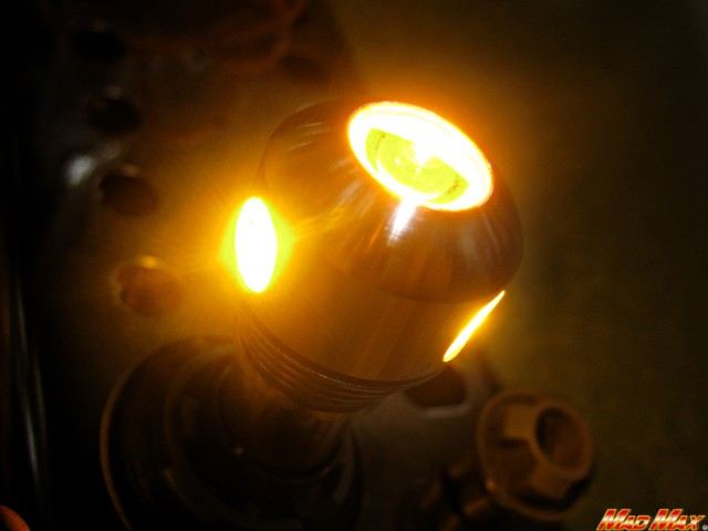 S25(BA15S) 9.5WハイパワーLEDバルブ シングル球 オレンジ 2個セット 汎用(12V/24V兼用)
