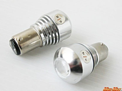 S25(BAY15d) 9.5WハイパワーLEDバルブ ダブル球 レッド 2個セット 汎用(12V/24V兼用)