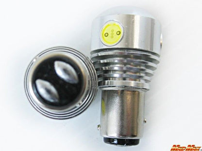 S25(BAY15d) 9.5WハイパワーLEDバルブ ダブル球 ホワイト 2個セット 汎用(12V/24V兼用)