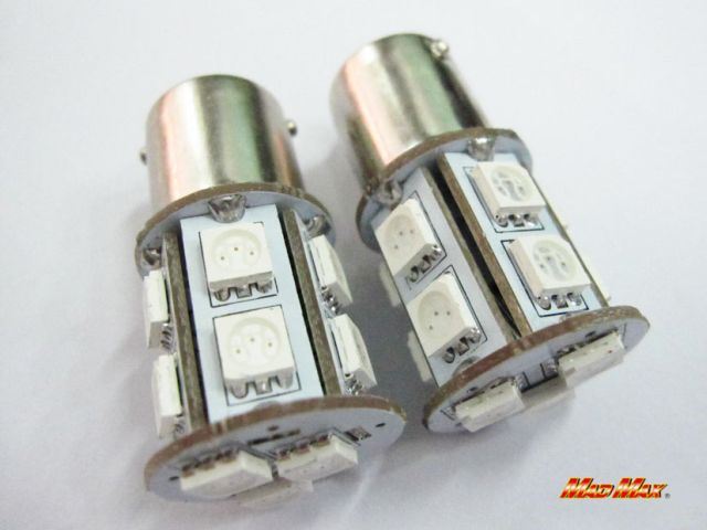 LED S25(BA15S) シングル球 3chip SMD 13連 アンバー 2個セット 汎用(12V用)
