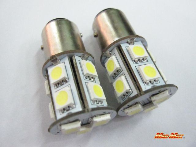 LED S25(BAY15d) ダブル球 3chip SMD 13連 ホワイト 2個セット 汎用(12V用)