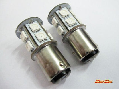 LED S25(BAY15d) ダブル球 3chip SMD 13連 レッド 2個セット 汎用(24V用)