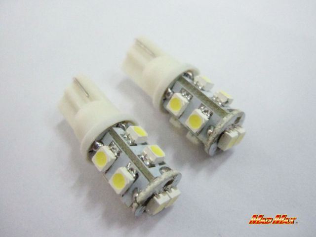 LED T10 ウェッジ球 SMD 10連 ホワイト 2個セット 汎用(12V用)