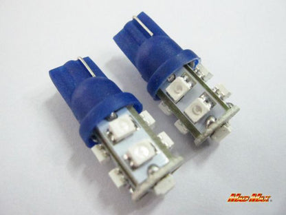 LED T10 ウェッジ球 SMD 10連 ブルー 2個セット 汎用(24V用)