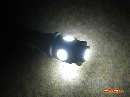 LED T10 Wedge Bulb 3-Chip SMD 5-LED White Set of 2 Universal (for 12V)