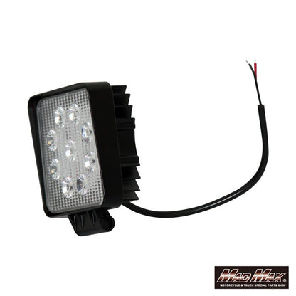 LED Work Light, 9 High-Brightness LEDs, Square, 27W, White Light, Universal (12/24V Compatible)