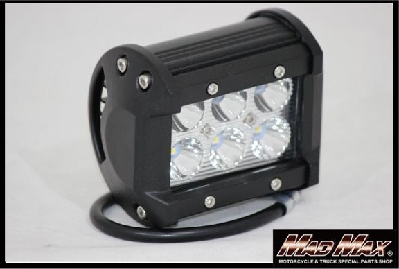 LED Light Bar, 6-Lamp, Work Light, Waterproof, 18W, 79x97x64mm (HxWxD), Universal (12V-24V compatible)