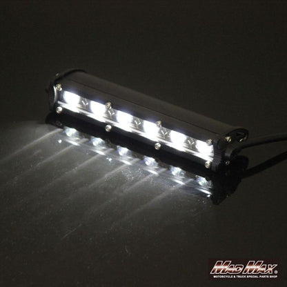 LED Light Bar Work Light, 6 LEDs, 18W, Single Row, 31x183x55mm, Universal (12V/24V Compatible)