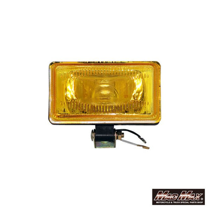 バイク用 角型 H3 ハロゲン ロケットカウル フォグランプ イエロー 縦90×横160×奥行70mm 1個 汎用(12V用)