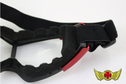 オートバイ用 ゴーグル TYPE4 レッド/クリア 縦80×横185mm