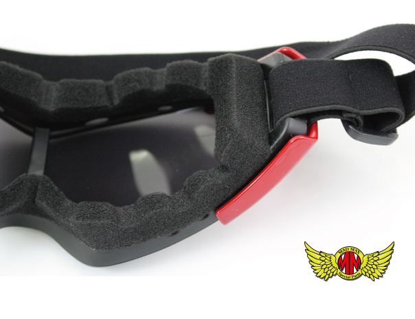 オートバイ用 ゴーグル TYPE4 レッド/スモーク 縦80×横185mm