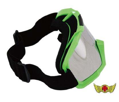 オートバイ用 ゴーグル TYPE1 イエロー/シルバーミラーシールド 縦105×横190mm