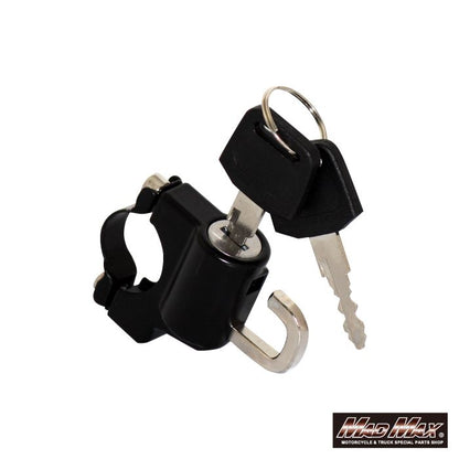 オートバイ用 盗難防止 キーロック式ヘルメットホルダー ブラック 汎用