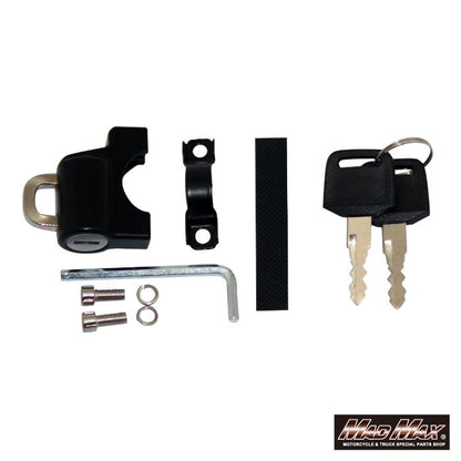 オートバイ用 盗難防止 キーロック式ヘルメットホルダー ブラック 汎用