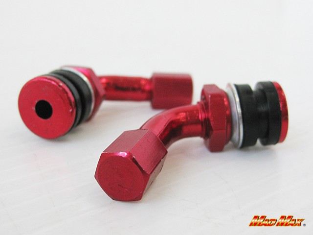 チューブレスバルブ L字型 レッド 10mm 2個セット