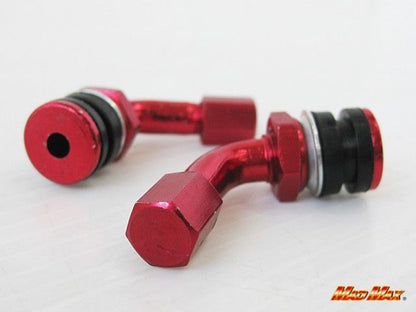 チューブレスバルブ L字型 レッド 10mm 2個セット