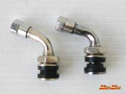 チューブレスバルブ L字型 シルバー/ステンレス 2個セット