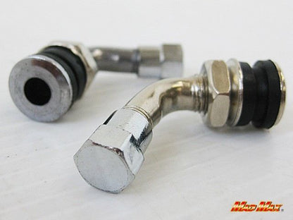 チューブレスバルブ L字型 シルバー/ステンレス 2個セット