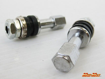 Tubeless Valve, Internal Clamp, Straight, Silver/Stainless, φ15×46mm, Set of 2