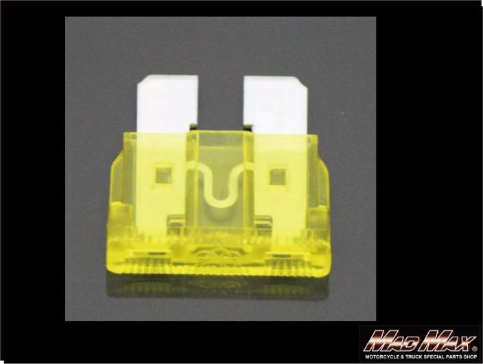 ATS Flat Fuse, 20A, Yellow, 19x19x5mm, 1 pc, Universal (12V-24V compatible)