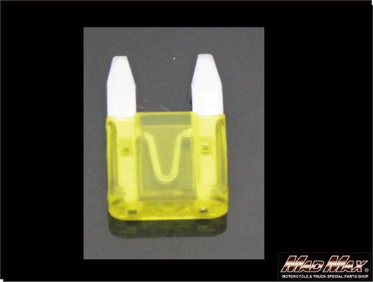 ATS Fuse, Flat Mini, 20A, Yellow, 16x11x4mm, 1pc, Universal (12V-24V compatible)