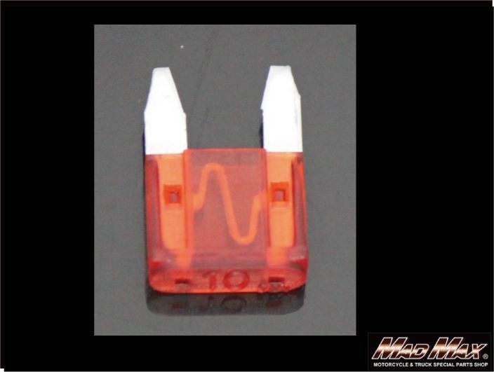ATS flat mini fuse, 10A, red, 16x11x4mm, 1pc, universal (12V-24V compatible)