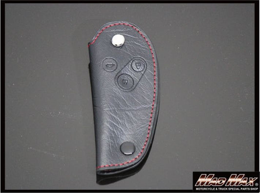 レザーコンパクトキーケース TEPYD ブラック/レッド 縦85×横53×厚み18mm 汎用