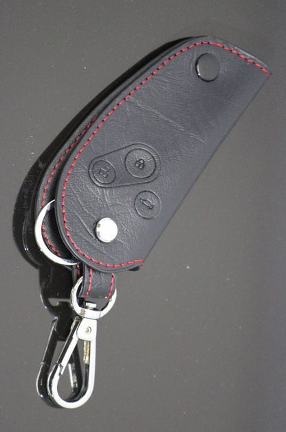 レザーコンパクトキーケース TEPYD ブラック/レッド 縦85×横53×厚み18mm 汎用