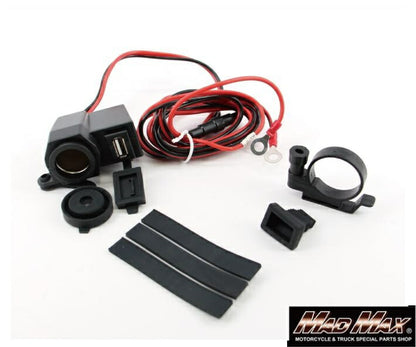 Waterproof USB/Cigarette Lighter Socket Mount Set Universal (12V/24V)
