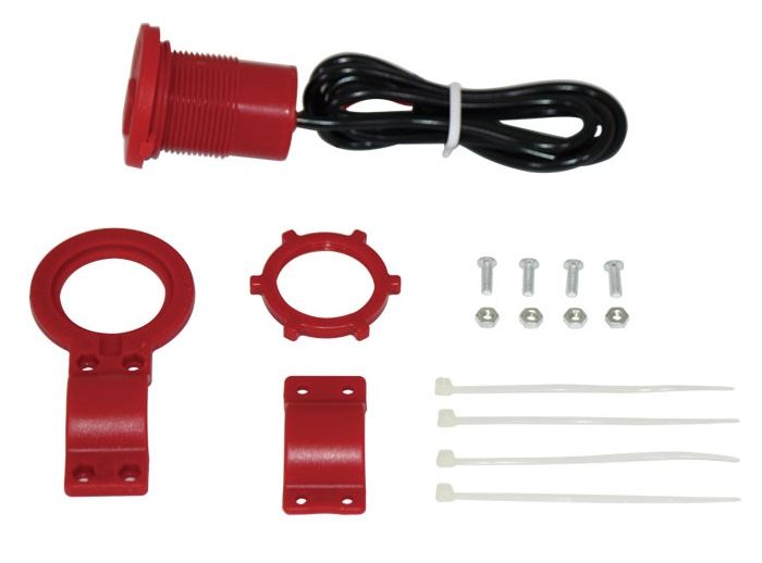 防水キャップ スイッチ付 USBソケット レッド 汎用(12-24V兼用)