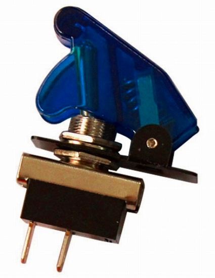 ミサイルスイッチ ON/OFF切替 ブルー 縦63×横42×厚17mm 汎用(12V/24V兼用)