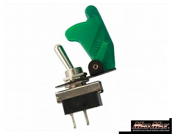 ミサイルスイッチ ON/OFF切替 グリーン 縦63×横42×厚17mm 汎用(12V/24V兼用)