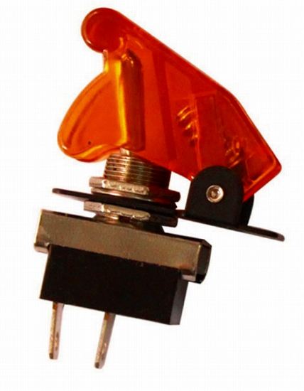 ミサイルスイッチ ON/OFF切替 オレンジ 縦63×横42×厚17mm 汎用(12V/24V兼用)