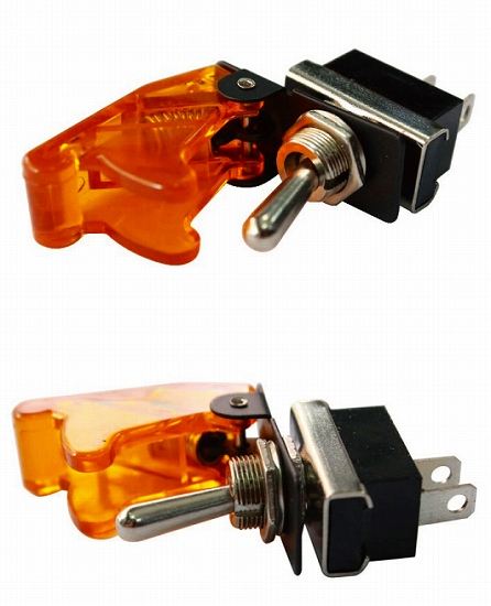 ミサイルスイッチ ON/OFF切替 ブルー 縦63×横42×厚17mm 汎用(12V/24V兼用)